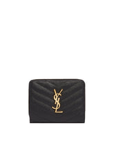 Black Quilted Leather Compact Zip Wallet - SAINT LAURENT | PLP | Antonia