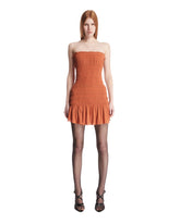 Brown Stretch Jersey Smocked Dress - SAINT LAURENT | PLP | Antonia