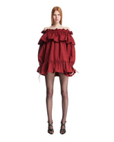 Red Cotton Twill Tiered Dress - SAINT LAURENT | PLP | Antonia