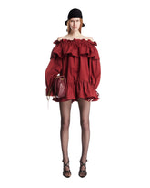 Red Cotton Twill Tiered Dress - SAINT LAURENT | PLP | Antonia