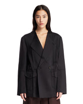 Black Double-Breasted Buttoned Jacket | PDP | Antonia