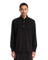 Black Long-Sleeve Cotton Polo - New arrivals men's clothing | PLP | Antonia