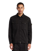 Black Multi-Pocket Cotton Overshirt | PDP | Antonia