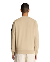 Beige Cotton Crewneck Sweatshirt | PDP | Antonia