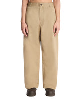 Beige Cotton Relaxed Trousers - Men's trousers | PLP | Antonia