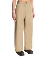 Beige Cotton Relaxed Trousers | PDP | Antonia