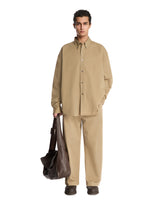 Beige Cotton Relaxed Trousers - Men's trousers | PLP | Antonia