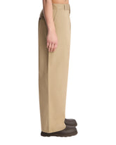 Beige Cotton Relaxed Trousers | PDP | Antonia