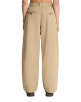 Beige Cotton Relaxed Trousers | PDP | Antonia