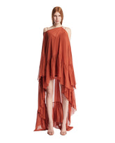 Orange Asymmetric Ruffle Dress - new arrivals women's clothing | PLP | Antonia