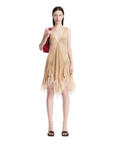 Beige Feather Mini Dress - new arrivals women's clothing | PLP | Antonia