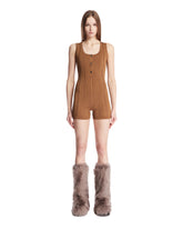 Brown Ribbed Jumpsuit - Women's clothing | PLP | Antonia