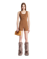 Brown Ribbed Jumpsuit - Women's clothing | PLP | Antonia