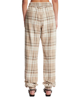 Beige Checkered Wide-Leg Trousers | PDP | Antonia