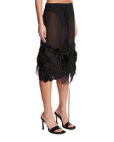 Black Midi Skirt with Feathers | PDP | Antonia