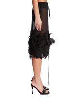 Black Midi Skirt with Feathers | PDP | Antonia