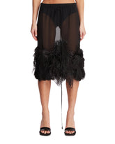 Black Midi Skirt with Feathers | PDP | Antonia