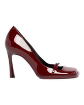 Burgundy Patent Leather Pumps with Strap | PDP | Antonia