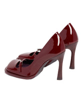 Burgundy Patent Leather Pumps with Strap | PDP | Antonia