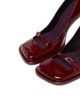 Burgundy Patent Leather Pumps with Strap | PDP | Antonia