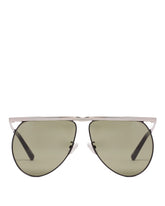 Silver Linda Farrow Aviator Sunglasses - the attico women | PLP | Antonia