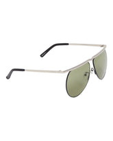 Silver Linda Farrow Aviator Sunglasses - the attico women | PLP | Antonia