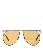 Silver Linda Farrow Aviator Sunglasses - the attico women | PLP | Antonia