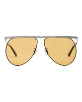 Silver Linda Farrow Aviator Sunglasses | PDP | Antonia