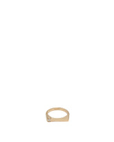 18kt Yellow Gold Signet Ring with Diamond - Women's accessories | PLP | Antonia