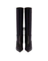 Black Leather Knee-High Boots | PDP | Antonia