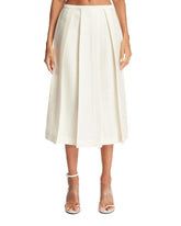 White Wool and Silk Midi Skirt | PDP | Antonia