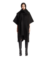 Black Wool Cape with Scarf Collar | PDP | Antonia