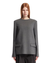 Gray Structured Blouse - TOTEME | PLP | Antonia