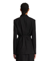 Black Blazer with Satin Lapels | PDP | Antonia