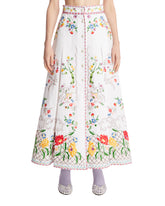 White Pleated Skirt with Embroidery | PDP | Antonia