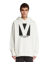 White Chez Valentino Cotton Sweatshirt - Men's sweatshirts | PLP | Antonia