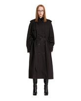 Black Double-Breasted Trench Coat | PDP | Antonia