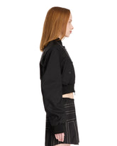 Black Cropped Bomber Jacket | PDP | Antonia