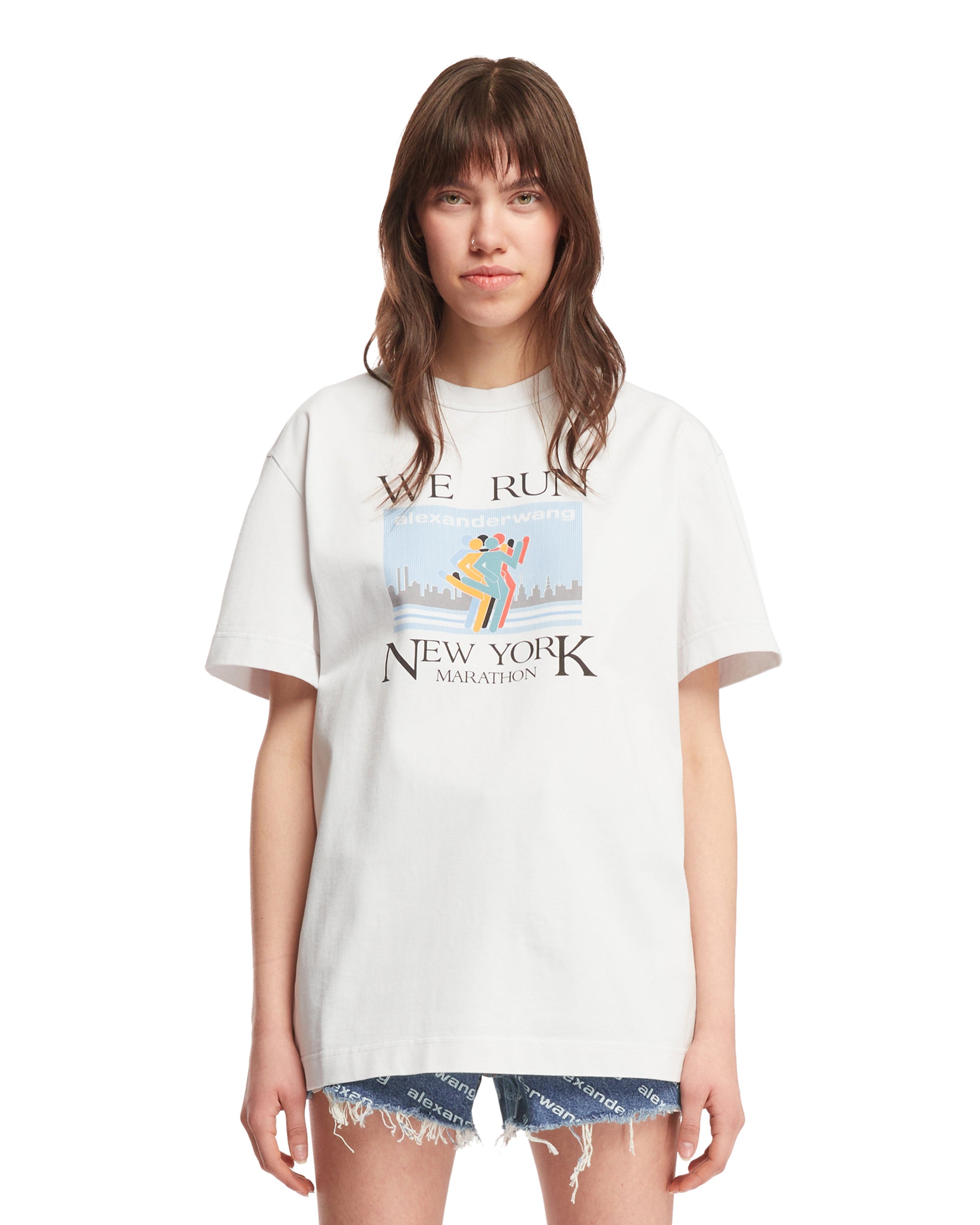 White New York Print T-Shirt