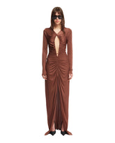 Brown Cut-out Ruched Dress - SALE WOMEN | PLP | dAgency