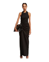 Black Long Draped Dress - FERRAGAMO WOMEN | PLP | dAgency