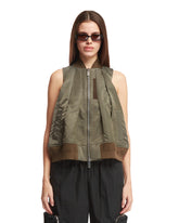 Green Sleeveless Bomber Jacket - Women's vests | PLP | dAgency